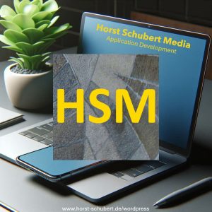 Smartphone und Laptop mit Logo Horst Schubert Media